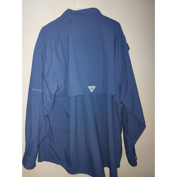 Columbia Men's PFG Fishing Shirt XXL Long Sleeve Omni Shade Buttons Blue - Picture 7 of 10
